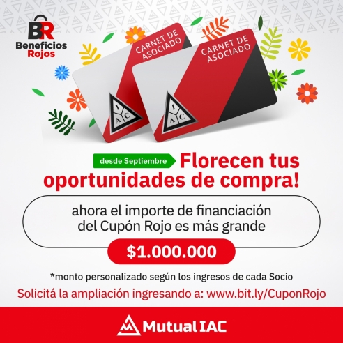 MUTUAL IAC: CUPÓN ROJO TIENE NUEVO MARGEN DE FINANCIACIÓN - 03/09/24