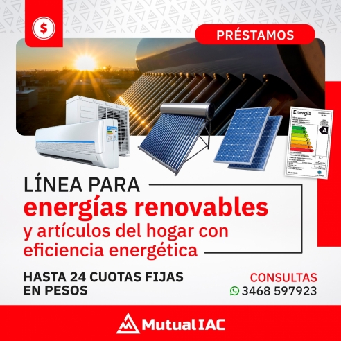 MUTUAL IAC: LÍNEA PARA ENERGÍAS RENOVABLES - 10/09/24