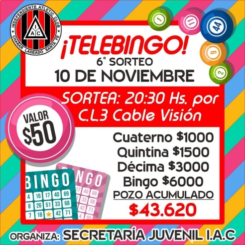 TELEBINGO IAC: SEXTO SORTEO DE LA EDICIÓN TRADICIONAL - 10/11/20